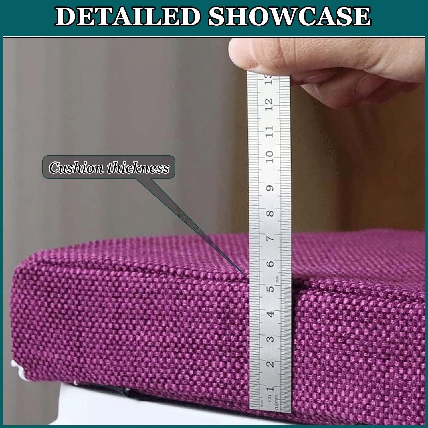 Cojín Rectangular for Taburete, cojín de Asiento Cuadrado Antideslizante, Cojines de Asiento de Espuma viscoelástica de 3/5/8 cm de Grosor, sillas de Comedor con Funda extraíble(O,30x40x8cm)