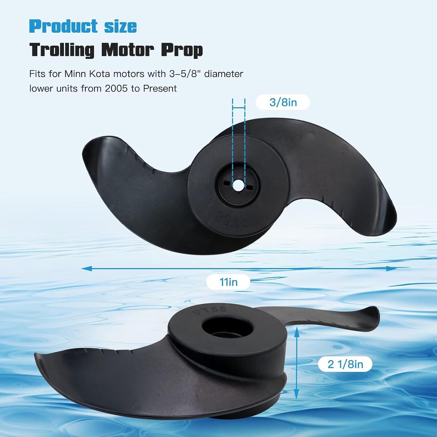 MKP-32 Trolling Motor Prop Fit for Minn Kota Endura 46, 50, 55; Endura C2 50, 55; Endura Max 50, 55, Fits 3-5/8" Motor Diameter, Replaces ‎2091160 1378131 1865017