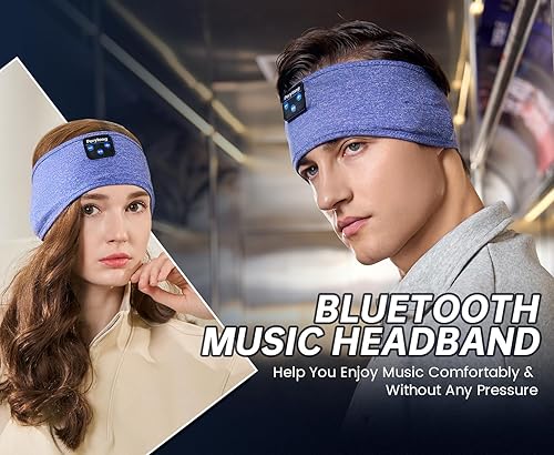 Miniatura 9 de Perytong Audífonos de diadema, audífonos para dormir de Bluetooth, diadema inalámbrica, audífonos para dormir, audífonos de diadema para música para