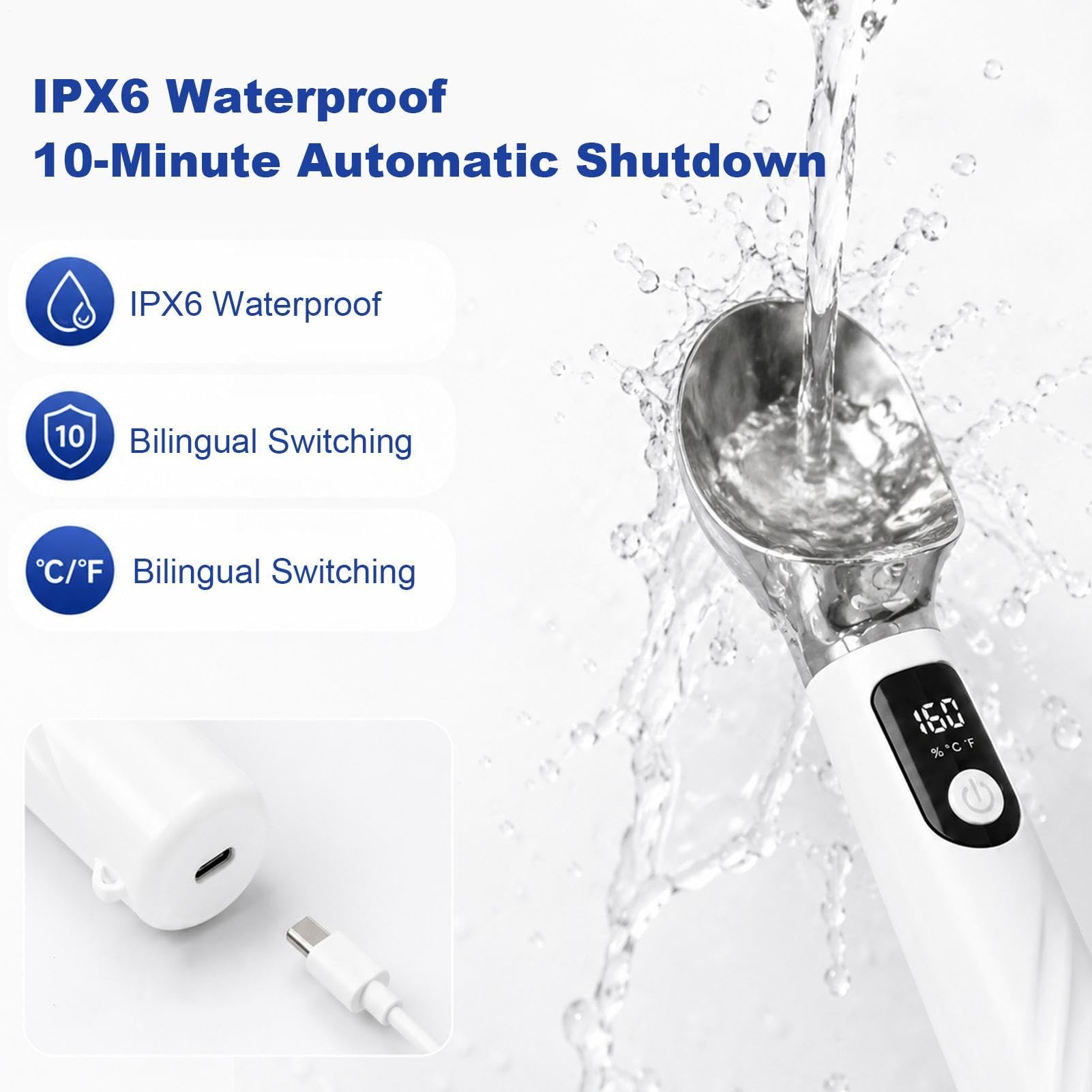 Cuillère À Glace Chauffante Cuillère Rechargeable Compatible Lave-Vaisselle