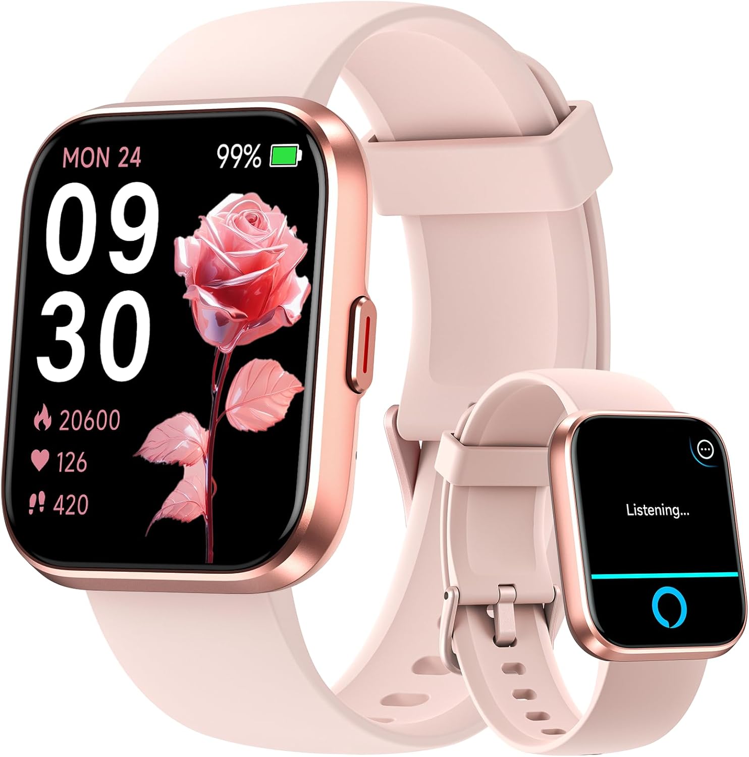 Fitpolo Smart Watches for Women, 1.8” Alexa Built-in Fitness Tracker Watch with Bluetooth Calls, IP68 Waterproof, Heart Rate/Sleep/SpO2/Stress Monitor, 110 Sport Modes for Android & iPhone