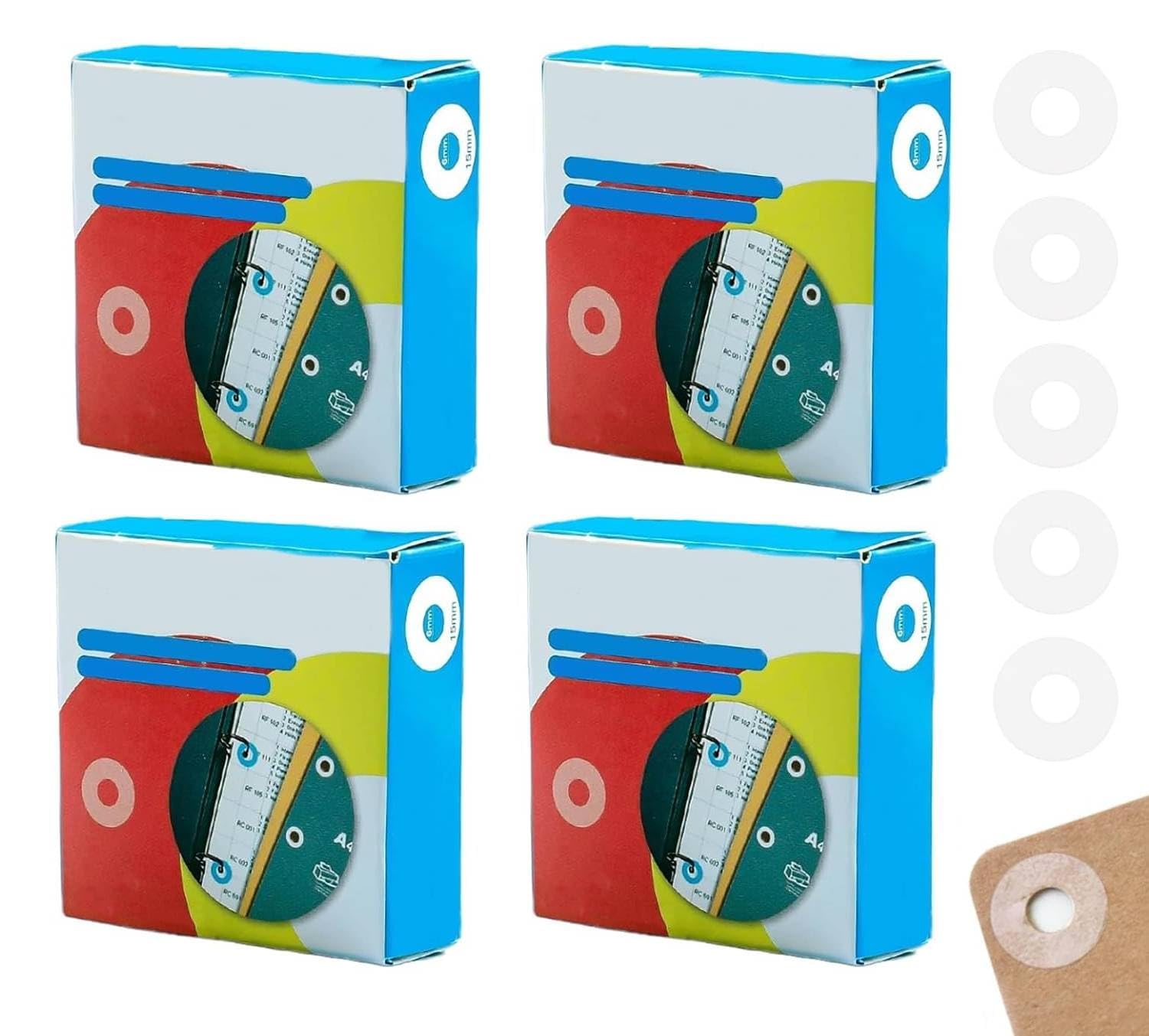 HARY 1000 Pcs Paper Hole Reinforcemen Ring Label Stickers, Extra Strong Self Adhesive Vinyl Reinforcement Ring, Waterproof Holes Punch Reinforcers Stickers, for Office School Home Supplies