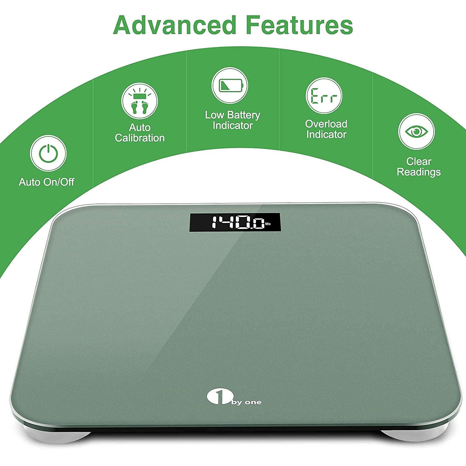 1 by one Digital Body Weight Scale, Bathroom Weighing Scale for People