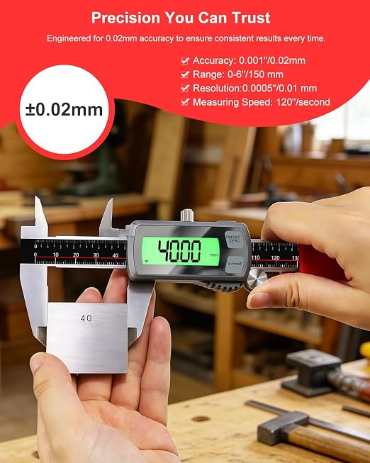 Calibrador digital 6 pulgadas, acero inoxidable miniatura 5
