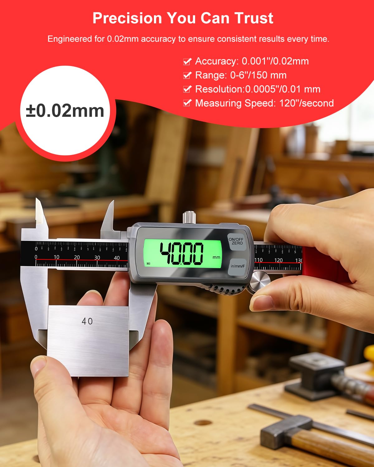GODESON Digital Caliper - USB-C Rechargeable -5