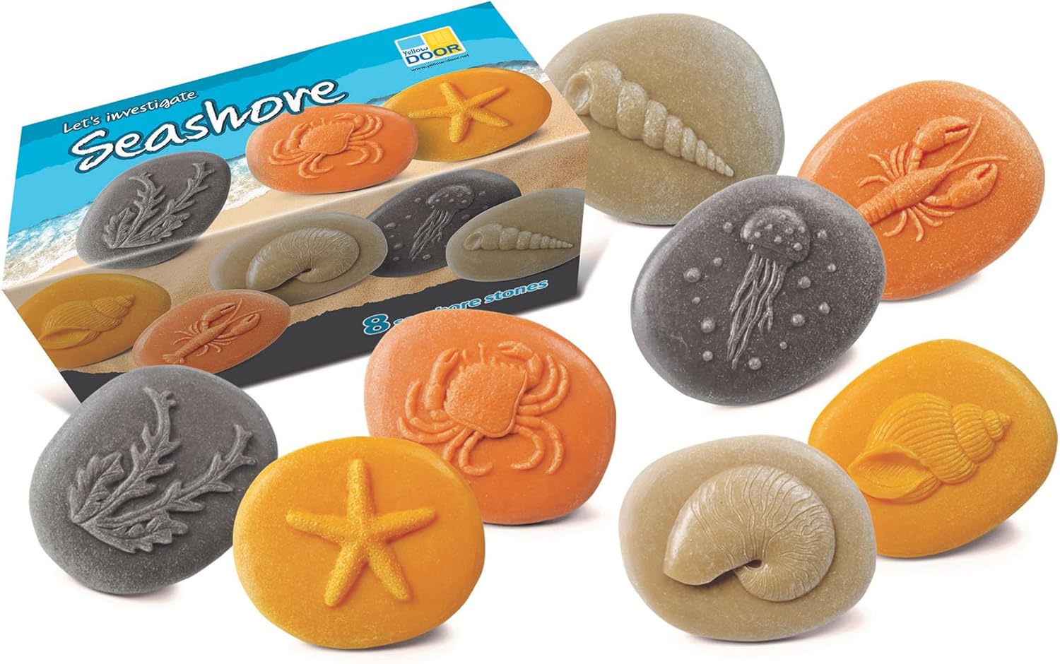 Yellow Door Let's Investigate – Seashore, Set of 8 Stone Figures