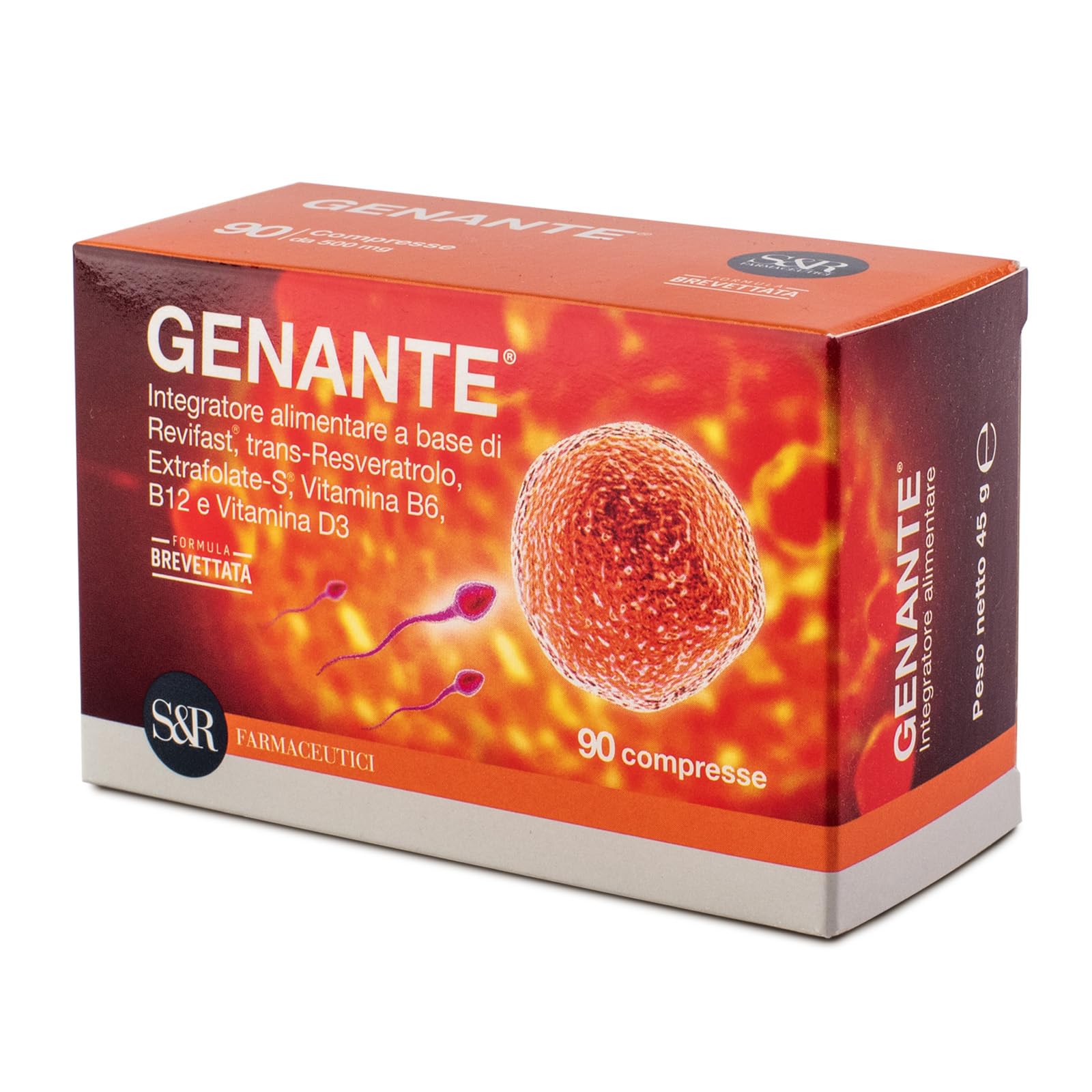 S&R Farmaceutici | Genante 90 - Integratore alimentare specifico per la Fertilità, per la Donna e l'Uomo. Formula Brevettata con Revifast - 90 compresse da 500 mg