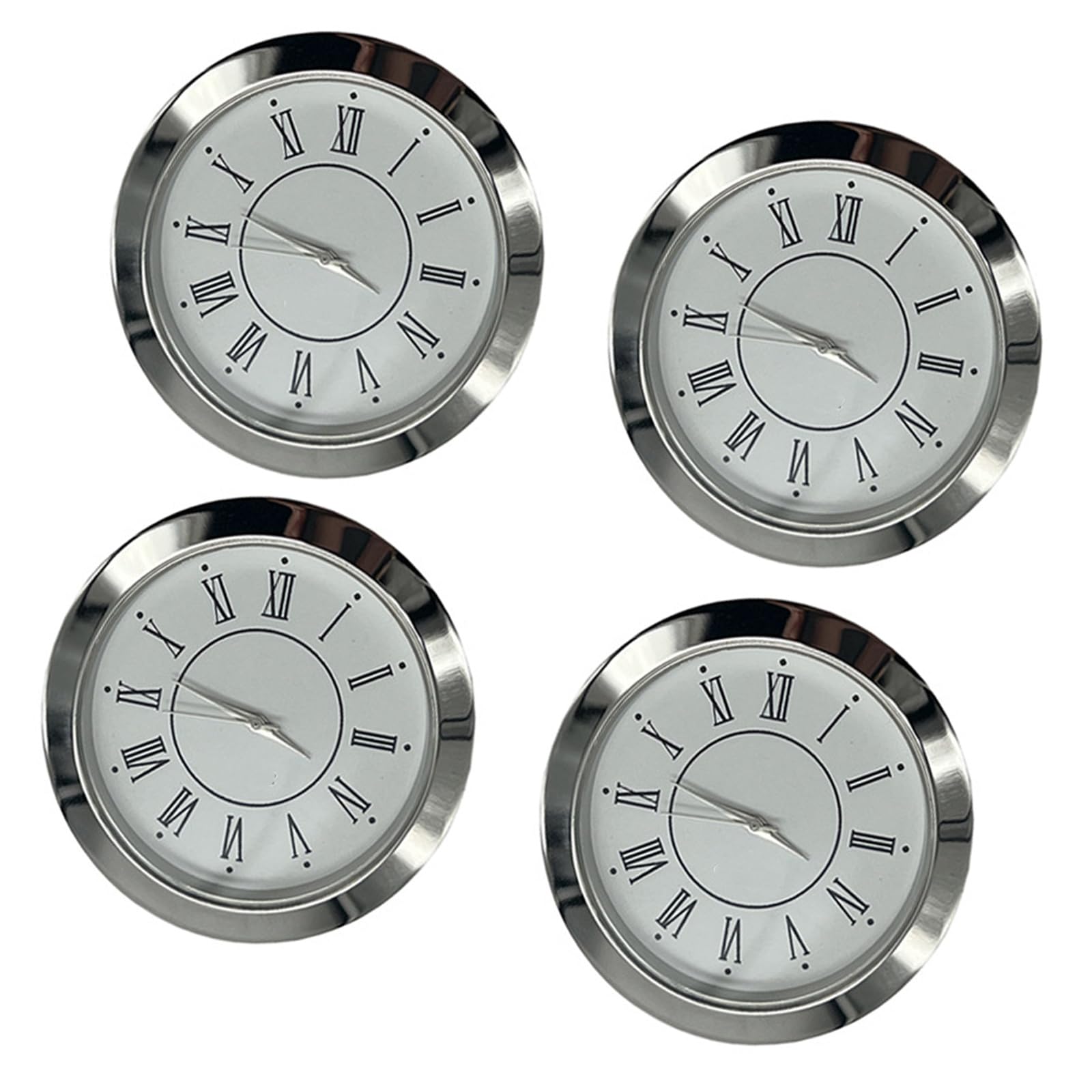Tfaoys Roman Silver 4Pcs 55Mm Quartzs Clock Inserts With Arabic Or Roman Numerals For Clockmakers And Collectors Craft Projects Accessories Roman Numerals Clock Insert