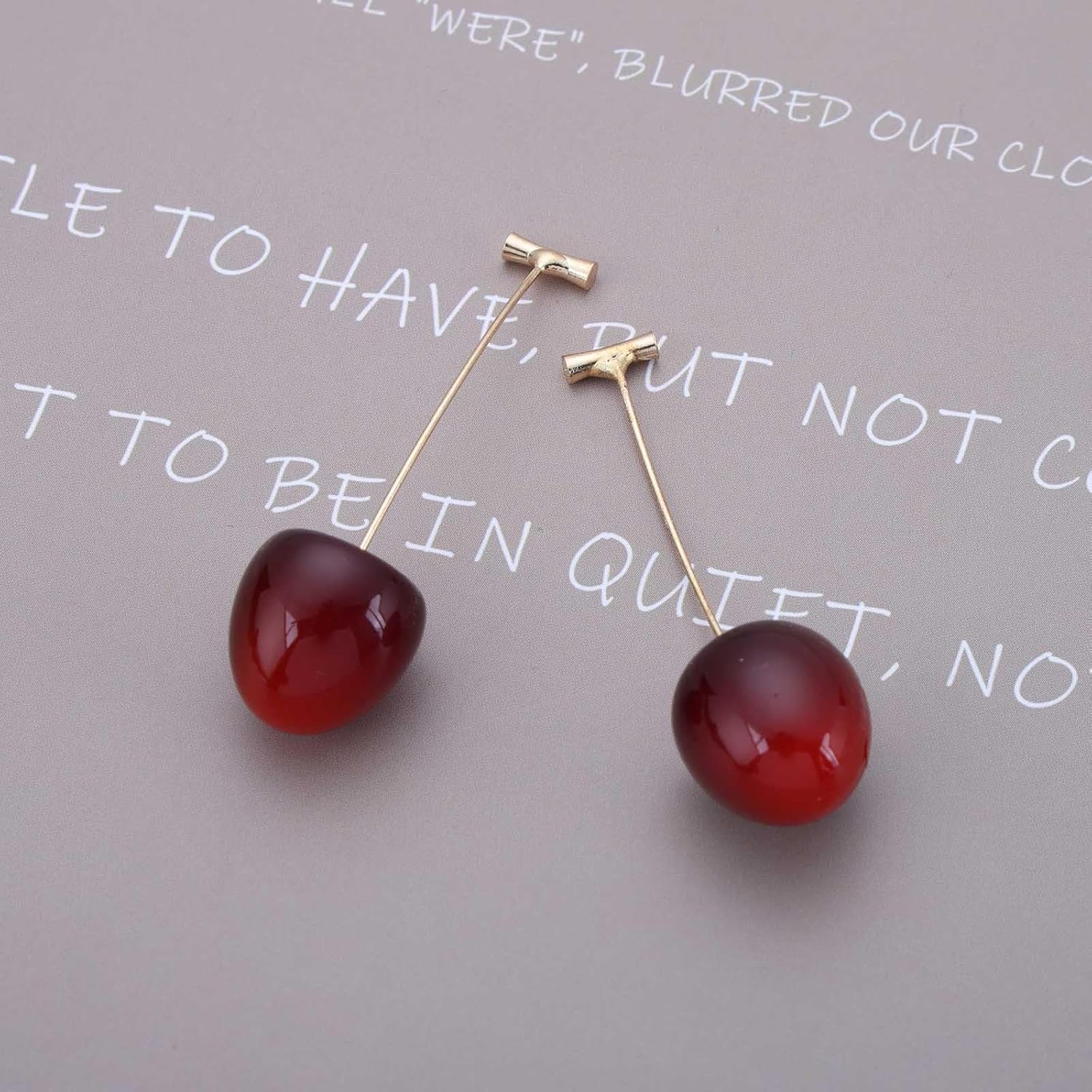 Vintage Large Cherry Earrings Red Cherry Dangle Earrings Gold Long Cherry Drop Earrings Cute 3D Cherry Earrings Sweet Cute Fruit Earrings Jewelry for Women - Image 6