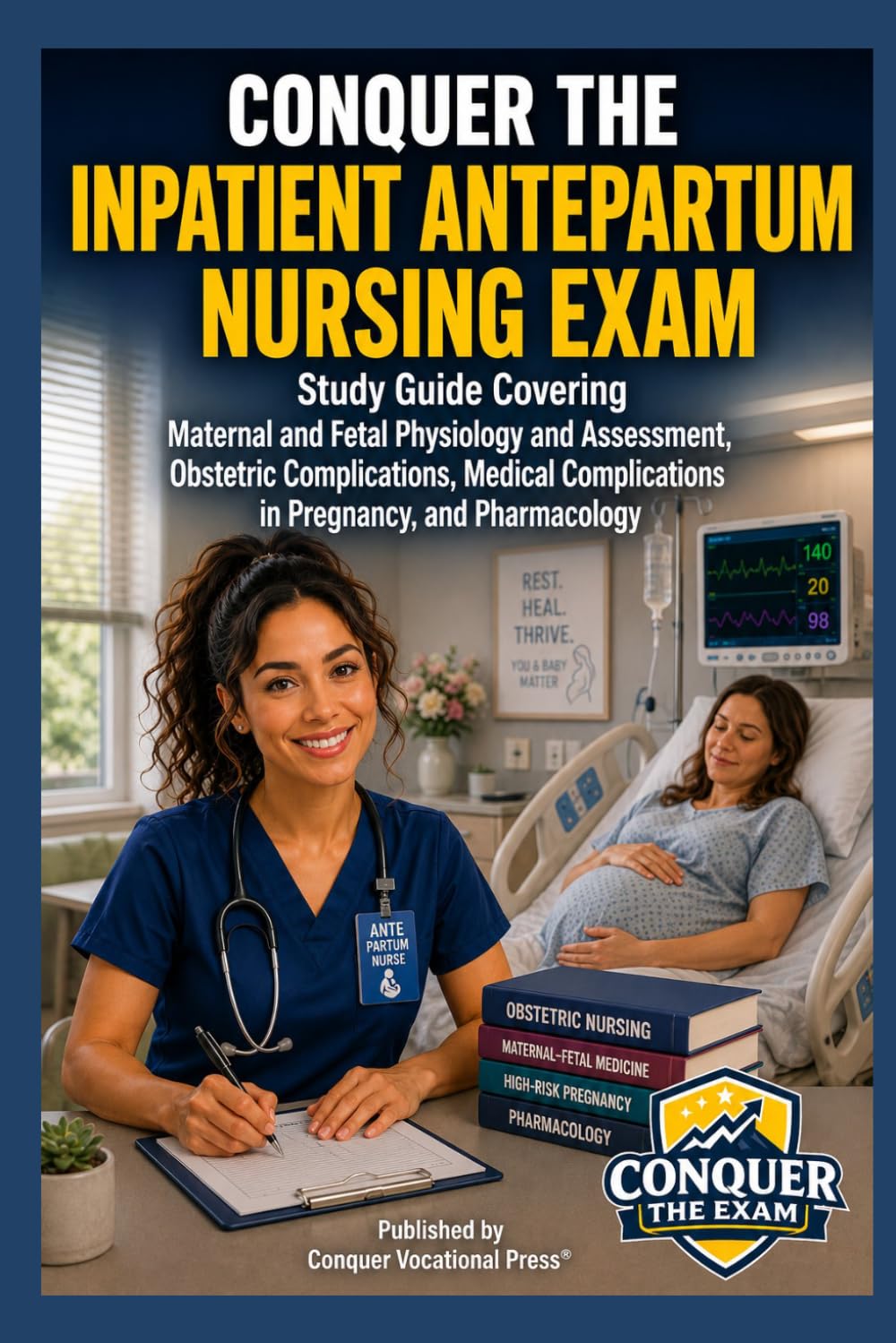 Conquer the Inpatient Antepartum Nursing Exam: Study Guide Covering Maternal and Fetal Physiology and Assessment, Obstetric Complications, Medical ... and Pharmacology (Conquer the Nursing Exams)