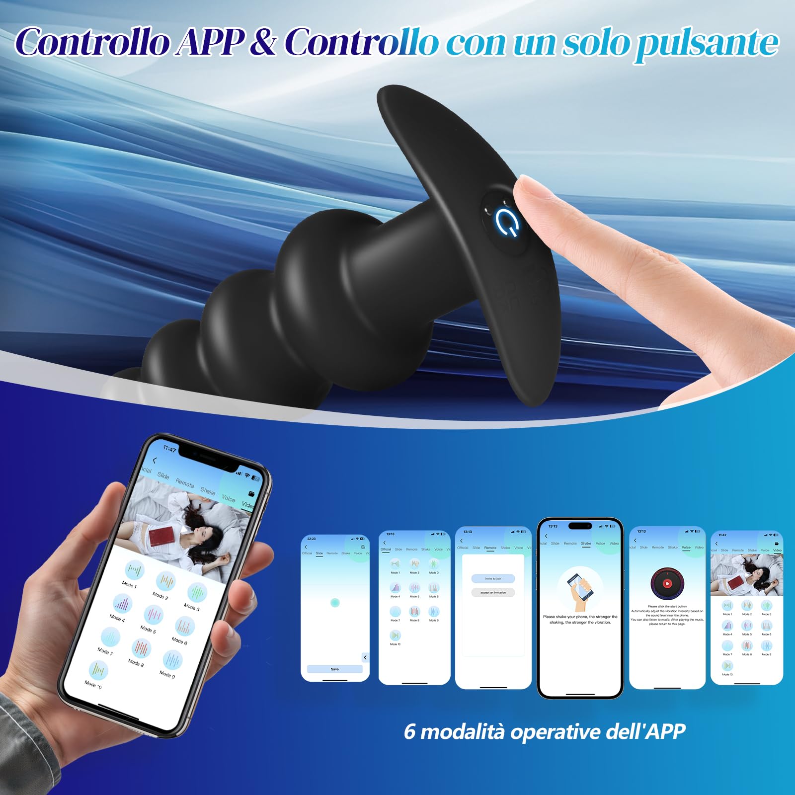 Plug Anale-Dilatatore Donna- Plug Anale Vibratoreper Donna Professionale Telecomando, Sex Toys Anali Dildo con 10 Modalità di Vibrazione Sextoysdonna Massaggiatore Prostatico Uomo