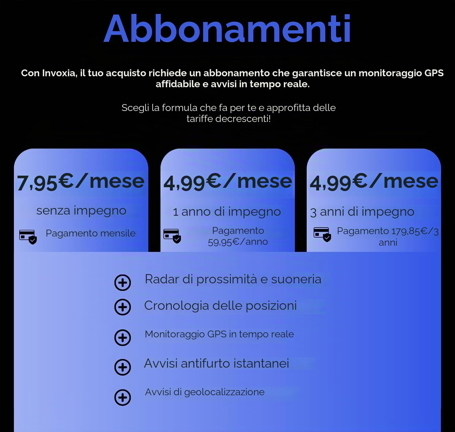 Invoxia Localizzatore GPS Pro - Posizione in tempo reale - Abbonamento di 1 anno incluso - per auto, moto, bambini - Avvisi di movimento e inclinazione - Rete 4G LTE-M
