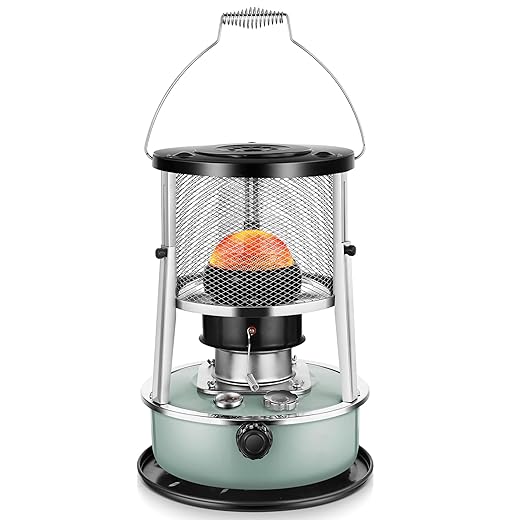 Kerosene Heater, Kerosene Heaters for Indoor Use, Portable Heater for Camping, Kerosene Stove Non Electric Heaters for Outdoor, Emergency Oil Heater for Heating, Garage, Cooking(4.5L, Blue)