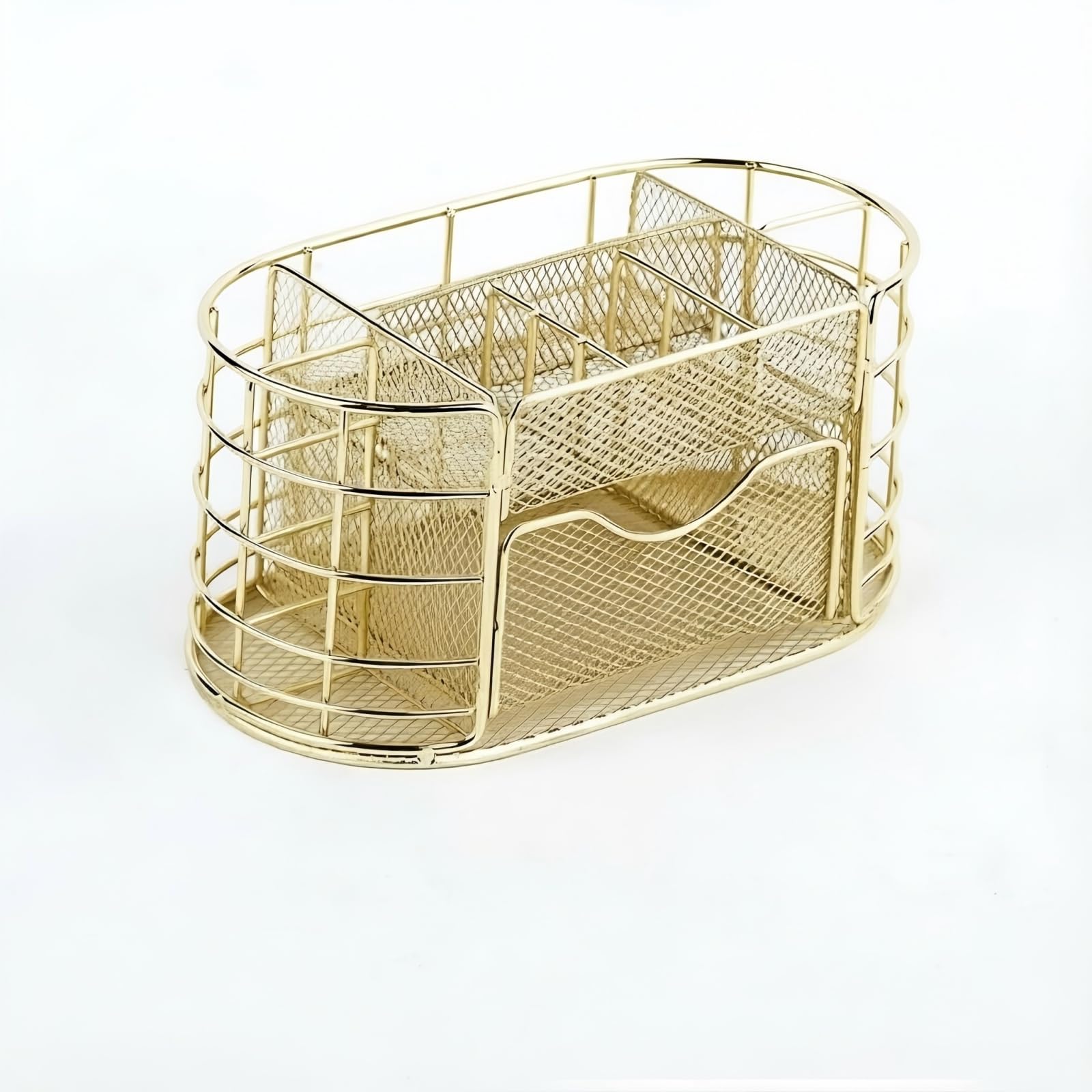 siduytin Durable Gold Desk Organizer With Yellow Desk Accessories, gold