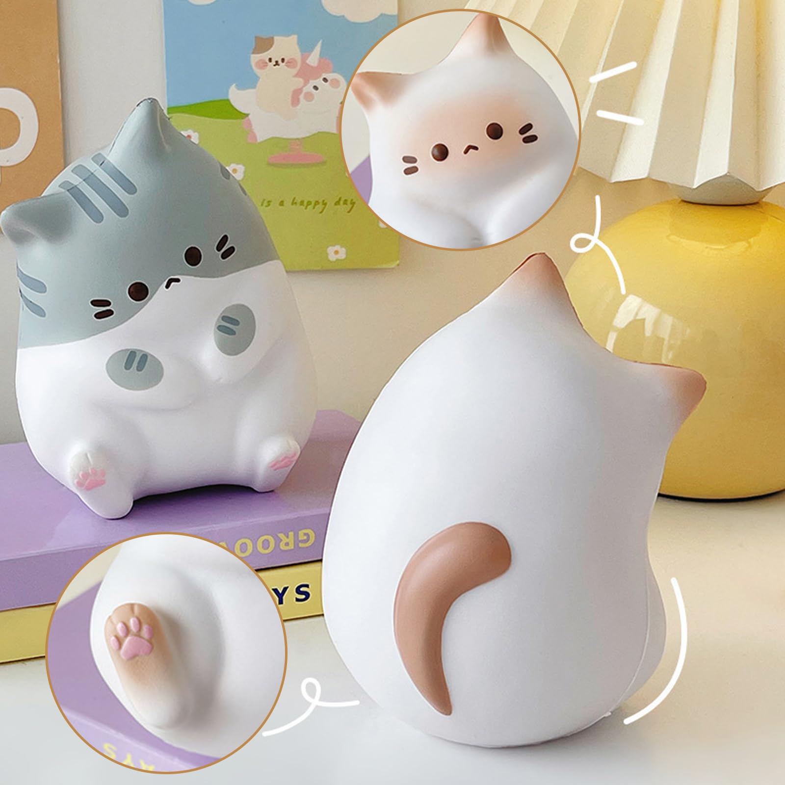 3 Pezzi Mochi Squishy Giocattoli da Schiacciare, Kawaii Squeeze Toys Squishy Giocattoli, Stress Relief Squeeze, Antistress Giocattolo per Bambini e Adulti, Regalo di Natale, Festa Compleanno