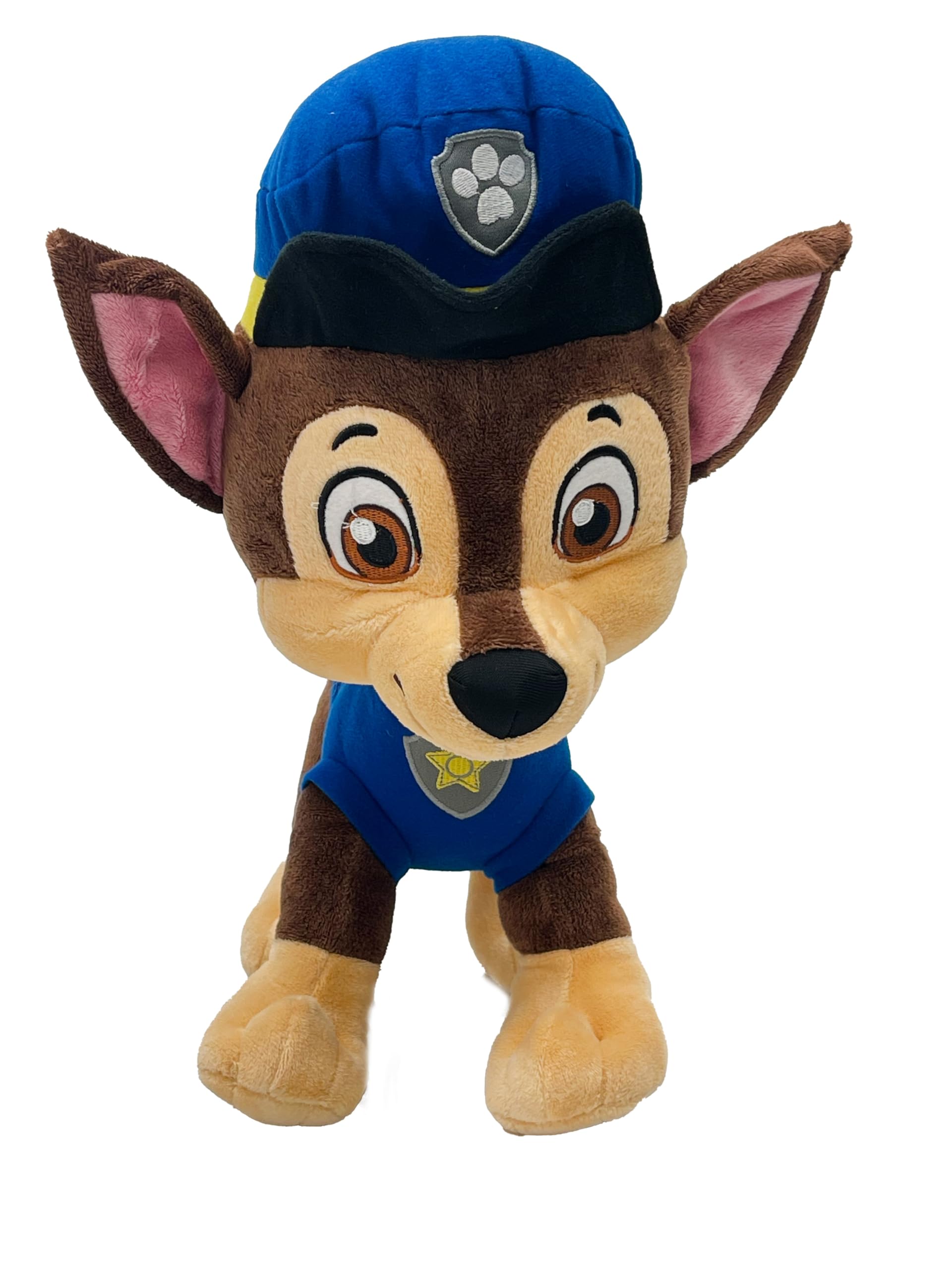 Paw Patrol Chase Blue Soft Plush Cuddle Pillow with Embroidered Details Character Decorative for Kids, Cozy and Huggable Plush for Playtime, Travel,