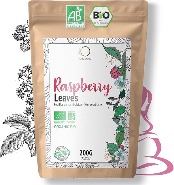 ORIGEENS Organic Raspberry Leaf Tea 200g | Red Raspberry Leaf Tea Pregnancy, Feeding, Menstruations, Fertility | Raspberry Leaves