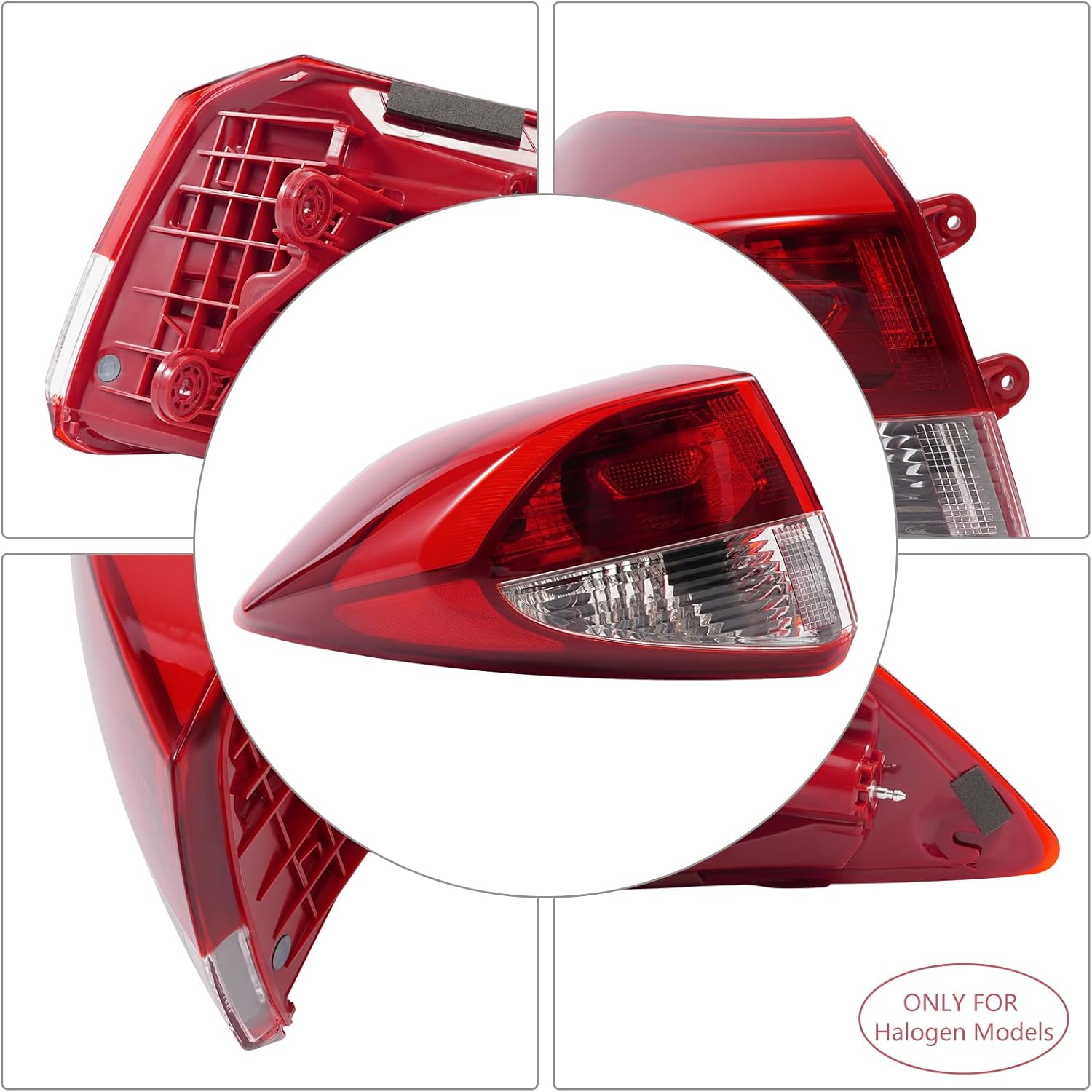 Taillight Assemblies for 2016-2018Hyundai Tucson Halogen Low-End Version Taillight Left Driver Side Brake Stop Lamp, Parking Light Red Clear Lens (Left Driver Side)