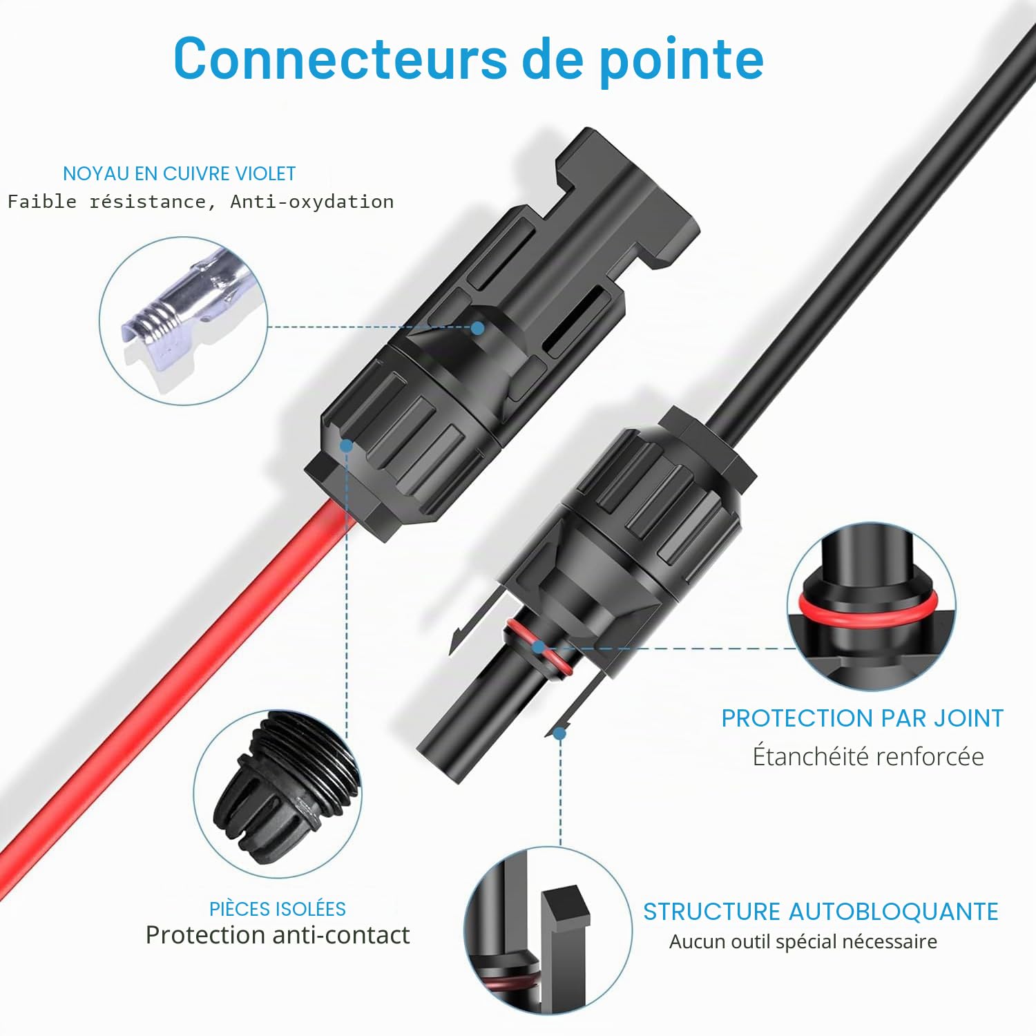 KFD ALLPOWERS S2000 Pro Câble de charge solaire vers XT60 Chargeur pour EF Ecoflow River Delta Delta Bluetti EB55 Anker 757/767 160W 220W 400W rallonge station d'alimentation portable et générateur