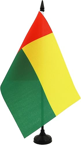 Miniatura 52 de Bandera de mesa Sierra Leona de 5 x 8 pulgadas, bandera de escritorio de Sierra Leona, 8.3 x 5.5 in, barra y base de plástico negro AZ FLAG