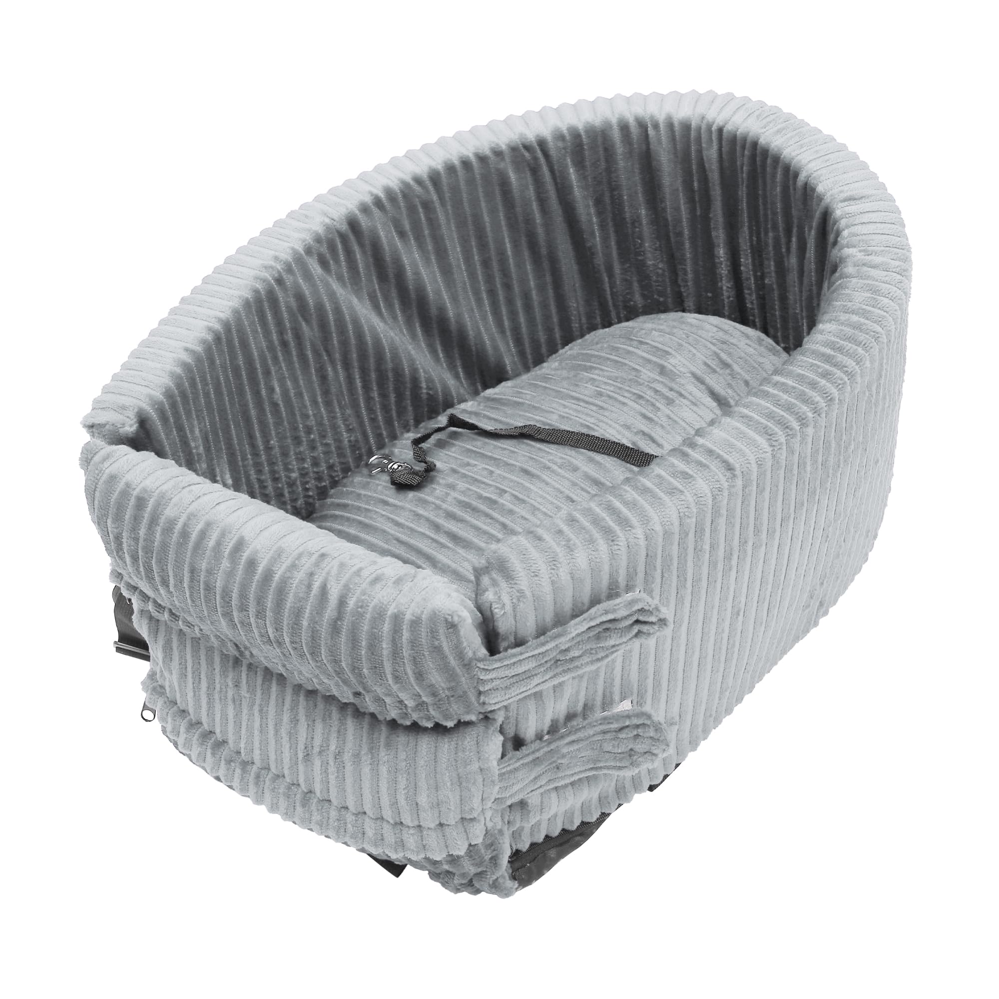 X AUTOHAUX Dog Car Seat for Medium Small Sized Puppy Cat Pet Seat Corduroy Gray
