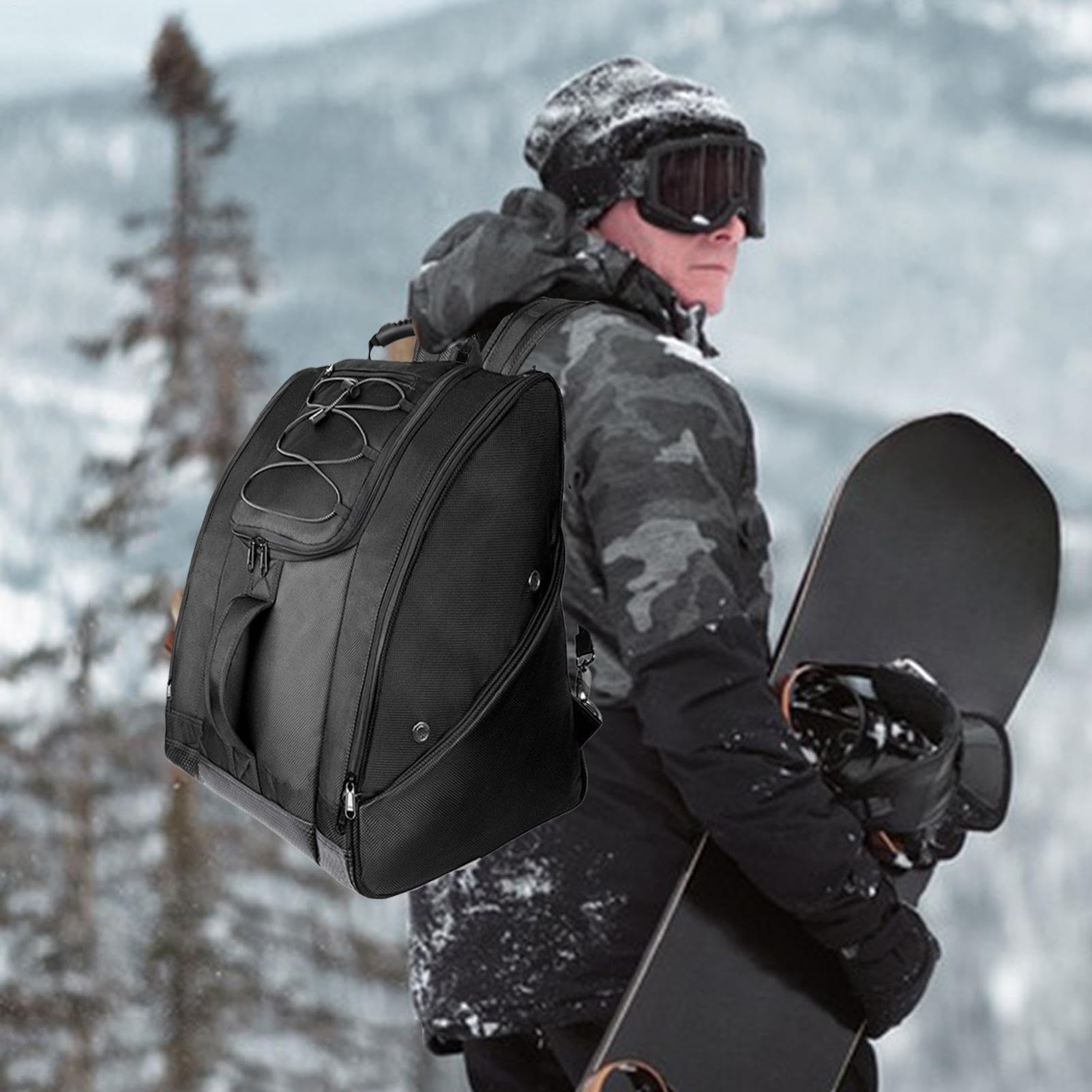 Skischuhtasche – Wasserdichte Tasche Für Skizubehör, 50-Liter-Rucksack Mit Fassungsvermögen, Robuste Nylon-Snowboard-Ausrüstungstasche | Robustes Outdoor-Wintersportgepäck Für Stiefel, Helme, Sc