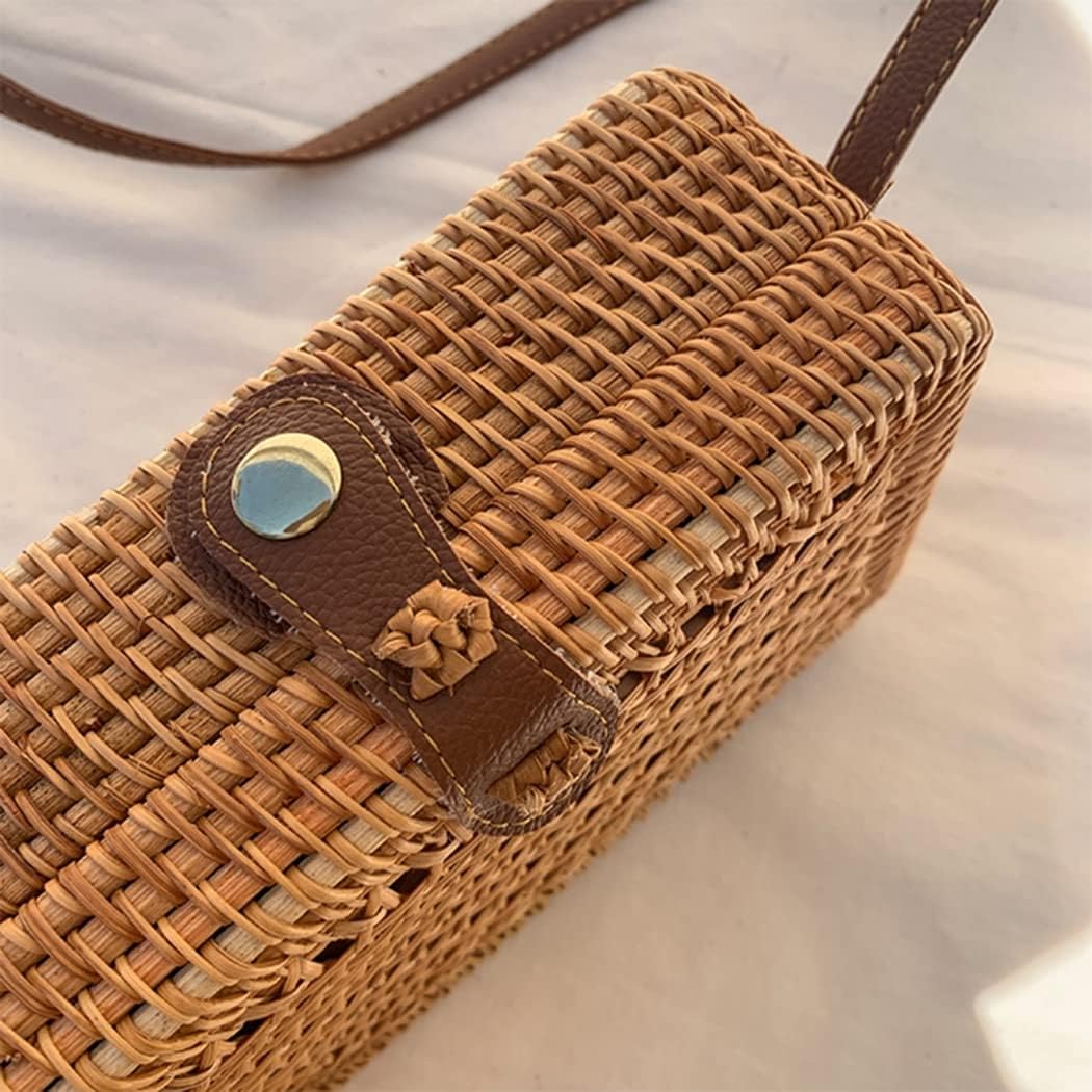 ラタンバッグ レディース 麦わらバッグ 手織り ビーチ ボヘミアン ショルダーパース