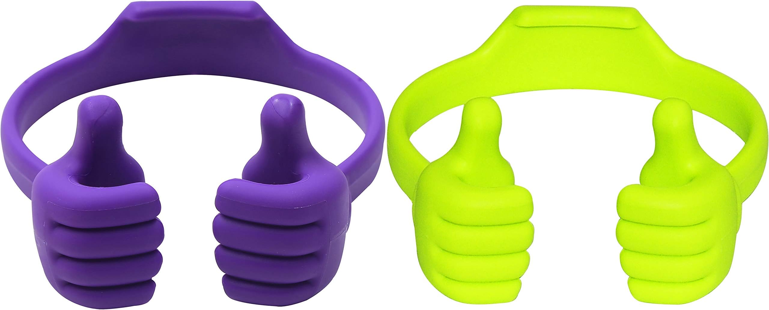 HONSKY Thumbs-up Phone Stand for Tablets, E-readers and Smart Phones - 2 Pack - Green, Purple
