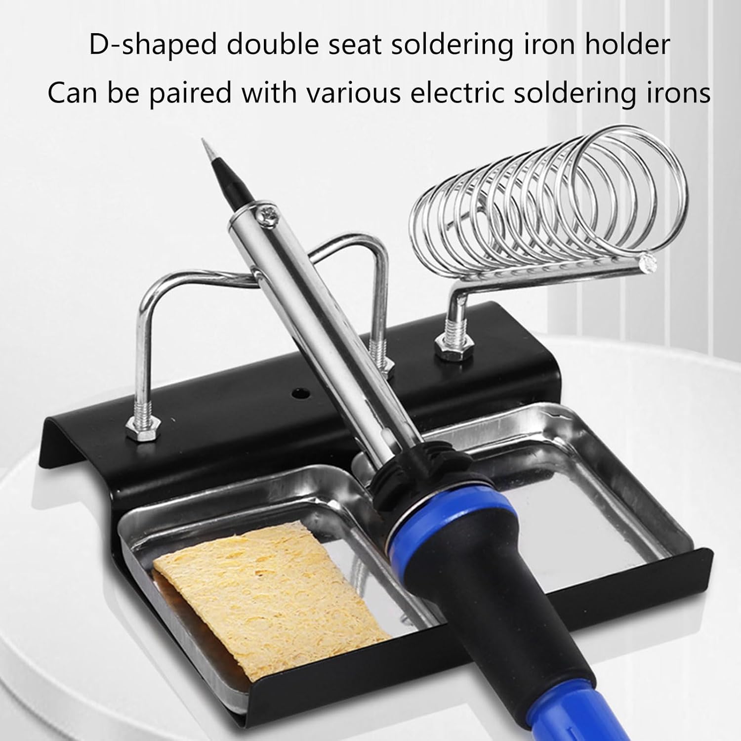 Stable And Metal Soldering Iron Stand Double Soldering Iron Holder For Circuit Board Maintenance And Repair