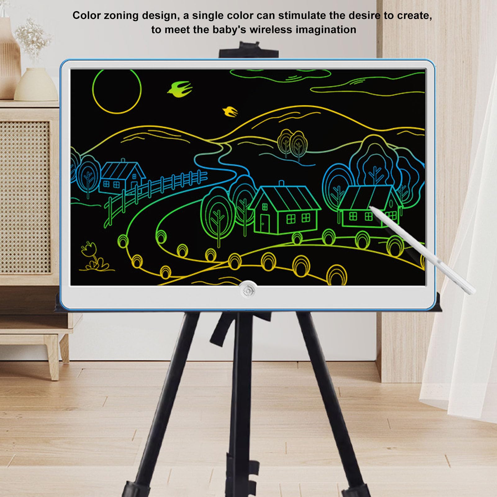 Tablet LCD Vomeko, Rilievo da disegno LCD, Essenziali da viaggio per bambini, Tavola da disegno elettronica portatile cancellabile a grande schermo con penna (Blue and White)