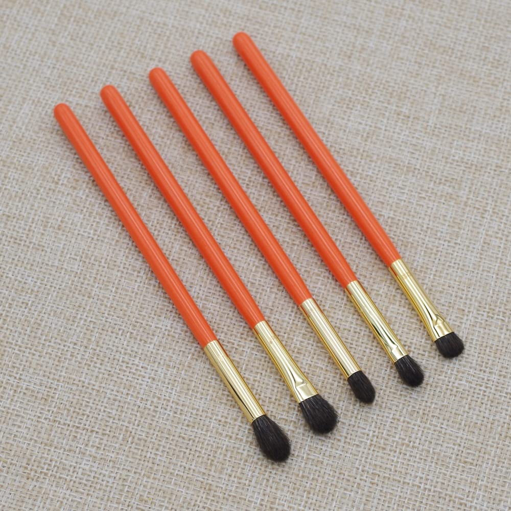 Brochas de Maquillaje Profesional Hecho a Mano Maquillaje Pinceles Kit Suave Azul Ardilla Cabra Pelo Ojo Sombra precisa Mezcla Cepillo Naranja Maquillaje Juego Brochas de Maquillaje Profesional