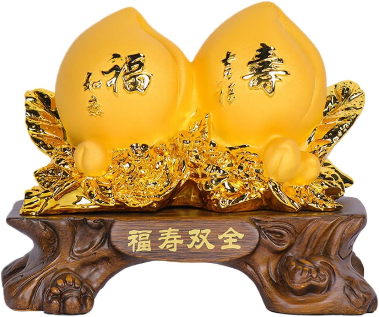 寿桃摆件 Feng Shui Figurine Home Office Decor Chinese Gifts 祝寿礼品送爸爸妈妈父母亲长辈60八十80大寿老人生日礼物 9295