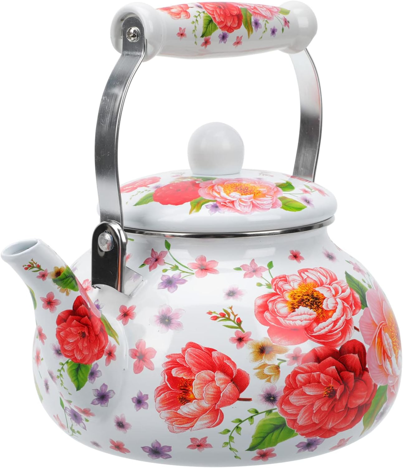 Floral Tea Kettle for Stove Top Tea Kettle, 2. 5 L Large