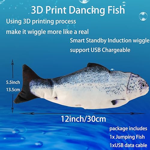 Miniatura 3 de Flopping Fish - Juguete eléctrico de peces en movimiento para perros, juguete realista para perros, juguetes interactivos para mascotas para