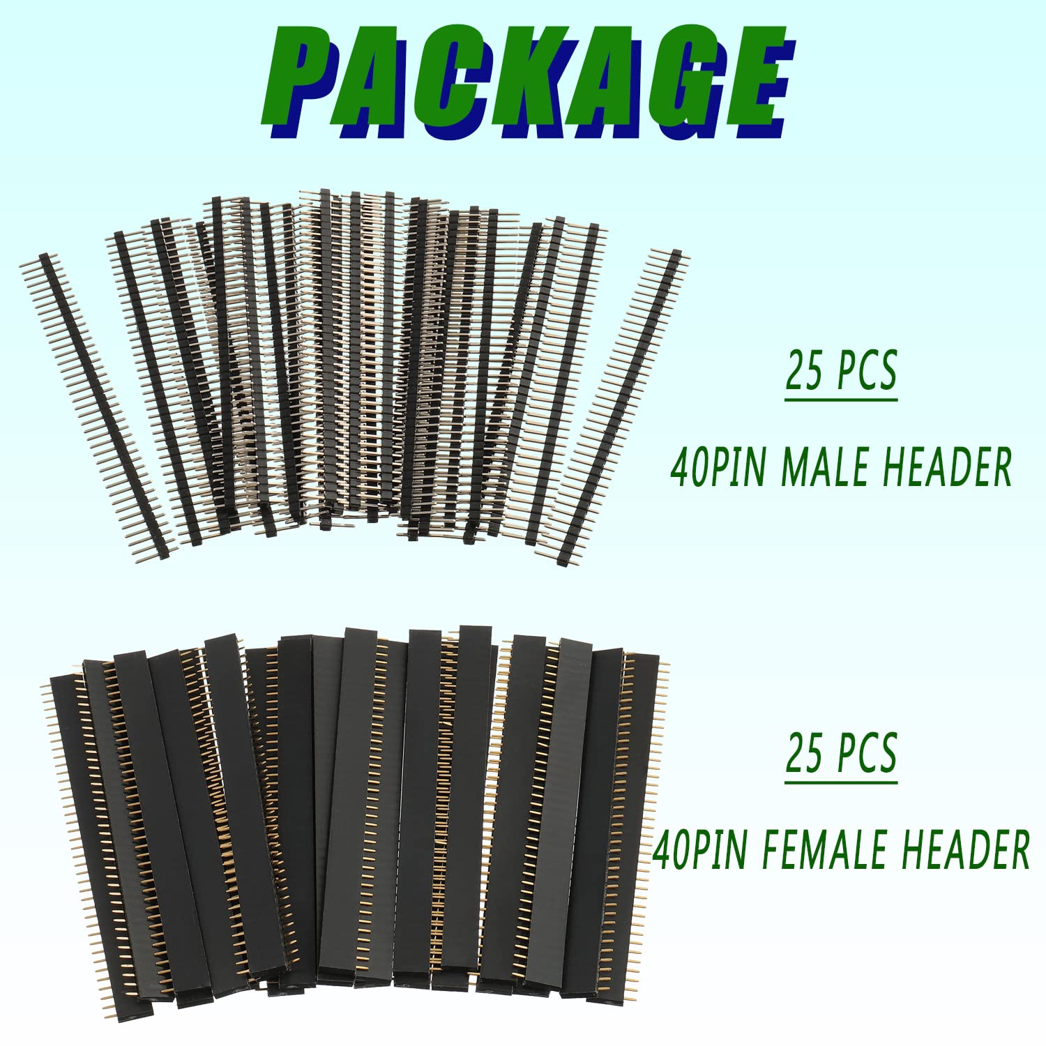 Pin Header 2.54mm 40 Pin Femmina Maschio PCB Saldare 50 Sztuk