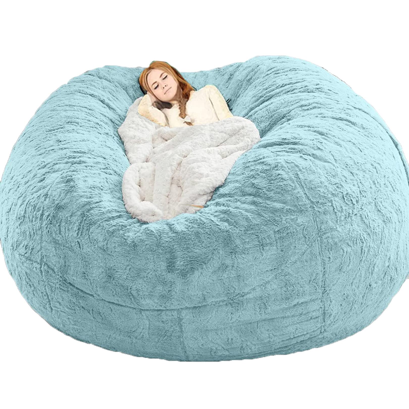 5/6/7ft Giant Bean Bag Chairs for Adults Cuddle Chairs for Living Room Beanbag Chairs Sofa (Stuffing Not Included)