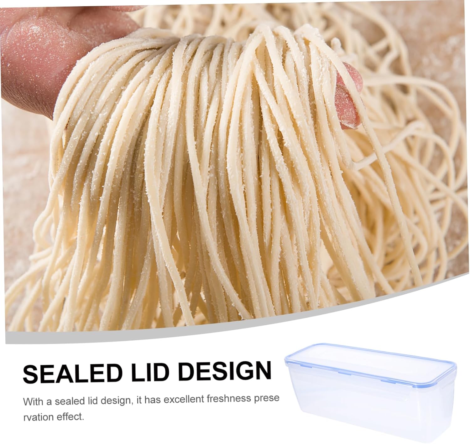 Noodle Food Storage Container with Lids Airtight Pasta Organizer for Kitchen Pantry Large Capacity Sealing Storage for Spaghetti Noodles and More