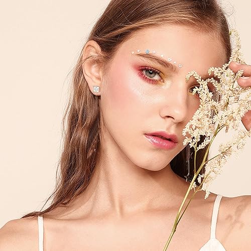 Miniatura 5 de SMILEST Princess Cut Moissanite Screw Back Earrings, 0.6-4ct D Color VVS1 Clarity Lab Created Earring 925 Sterling Silver Moissanite Earrings Studs