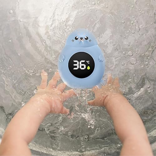 Miniatura 4 de Monitor de temperatura de baño para bebé, sensor de bañera, medidor impermeable  Termómetro digital de piscina, pantalla flotante linda para bañera