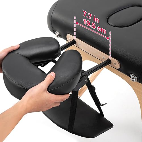 Miniatura 2 de Noverlife Mesa de masaje ajustable, soporte de cabeza de masaje con cojín facial, plataforma de reposacabezas de masaje con almohada ajustable,