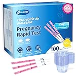 HEAL-CHECK 100 Count Pregnancy Tests with Cups, Bulk Pregnancy Test Strips for Detection at Home, Over 99% Accuracy, Individually Wrapped Fertility Tests, Extra-Wide 5mm HCG Tests, Pruebas De Embarazo
