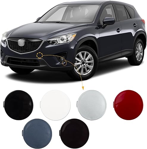 Miniatura 1 de Cubierta de gancho de remolque de parachoques delantero para Mazda CX-5 2013 2014 2015 2016 KD4550A12BB KD45-50-A12-BB (blanco, lado izquierdo del