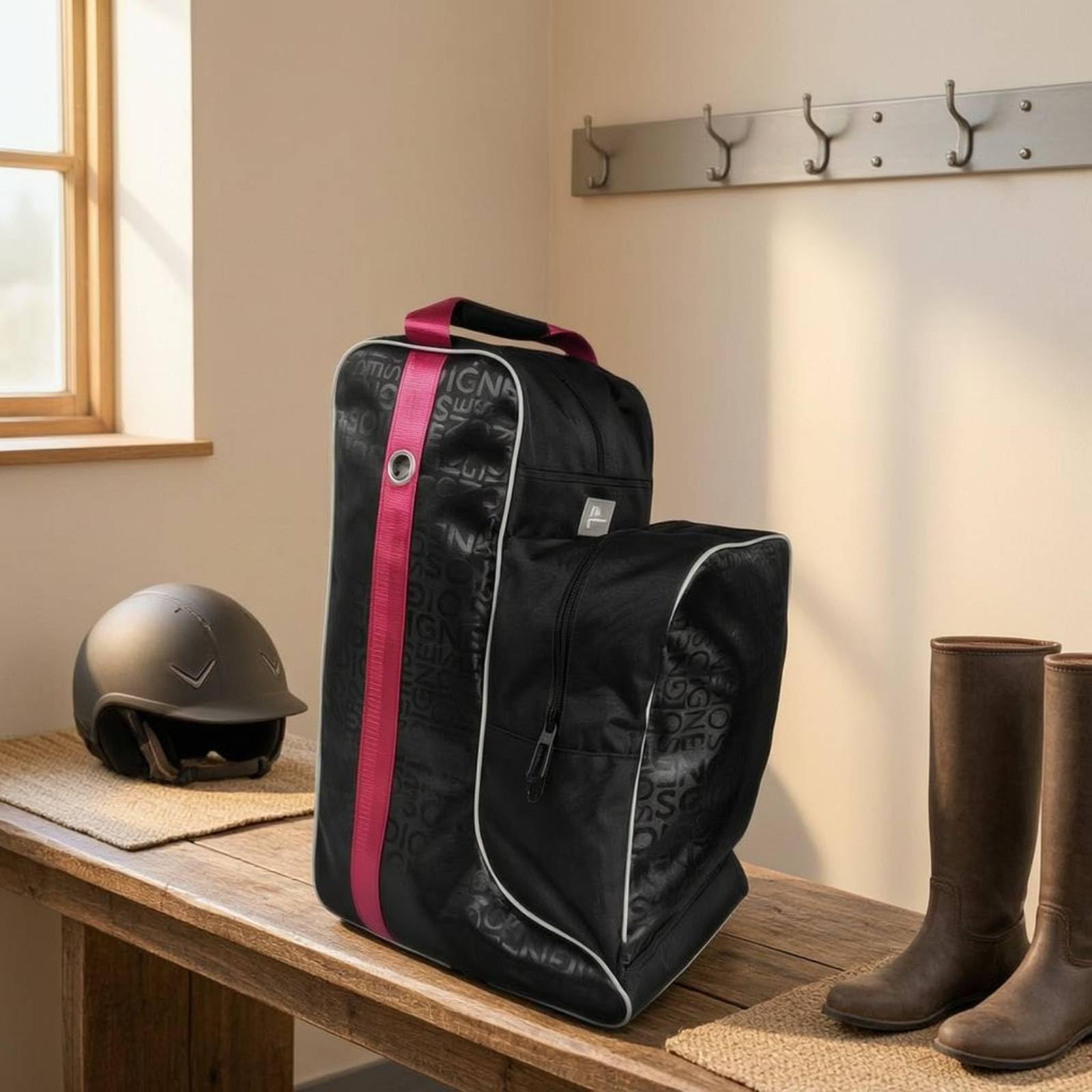 Contenitore Attrezzatura Equestre Borsa Stivali da Equitazione Custodia Porta Stivali Organizzatore Borsa Autoportante in Poliestere con Manico per Trasporto Adatta Competizioni 46cm