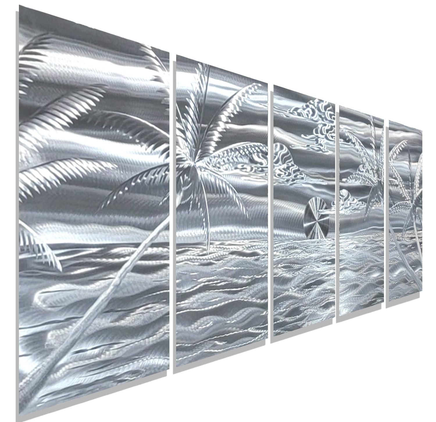 Silver Echos All Silver Modern Metal Wall Art Decor Sculpture