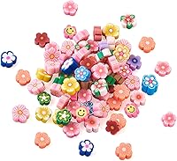 Vista 7 de FASHEWELRY 500 cuentas redondas de arcilla polimérica con la bandera de Puerto Rico, cuentas sueltas para collares, pulseras, accesorios