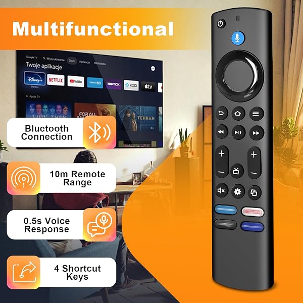 Télécommande Vocale de Remplacement(4th), Smart TV Télécommande de Remplacement avec Fonction Vocale, Convient au TV 2 Gen & 3 Gen, TV Cube 2 Gen & 3 Gen - 2