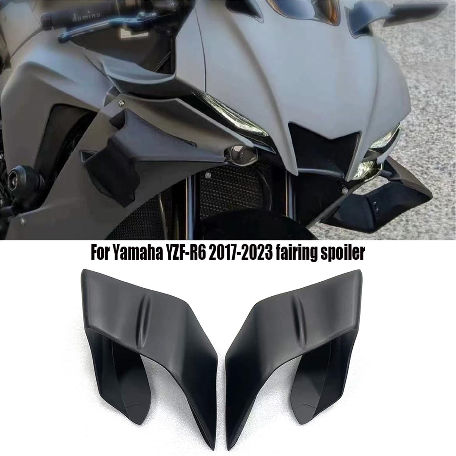 Front Bumper Splitter dachowy Pasuje do Yamaha YZFR1 2015-2024 YZFR6 2017-2023 Skrzydło, prowadnica powietrza, spojler, lotka, stała osłona skrzydła