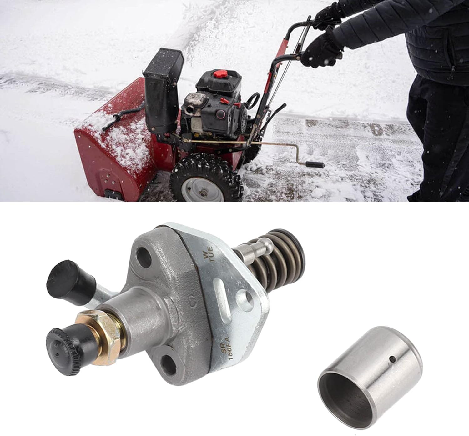186FA Diesel Generator Fuel Injection Pump, Iron with Right Oil Nozzle Air Cooled Diesel Engine Accessory, Pump Assembly Pump Replacement for Upgrade