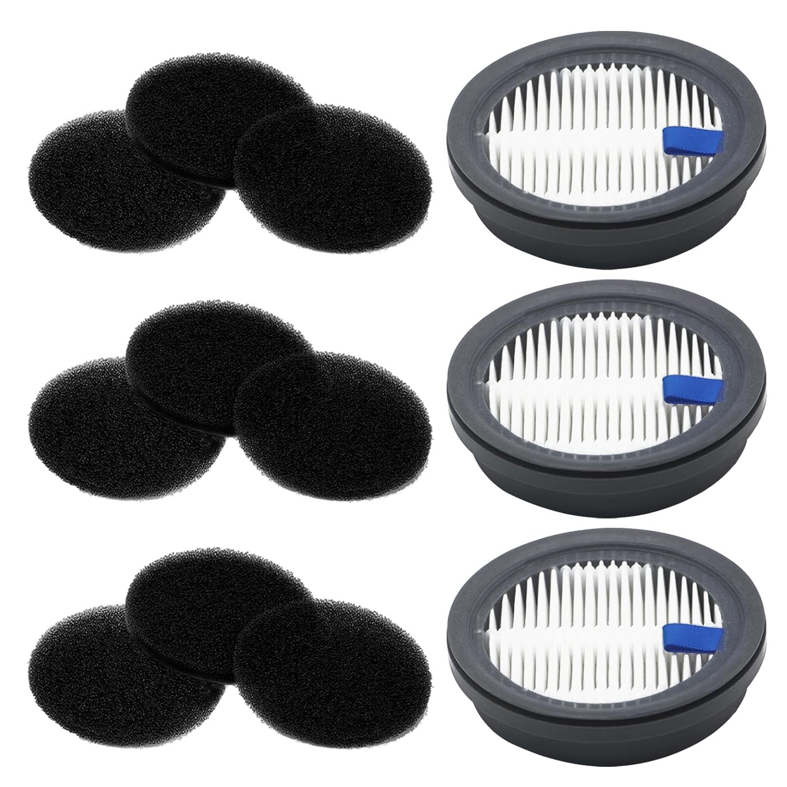 Lot De 3 Filtres HEPA + 9 Filtres éponge De Rechange Pour Aspirateur Sans Fil Afoddon A200Pro/A200 Et Compatibles - 3