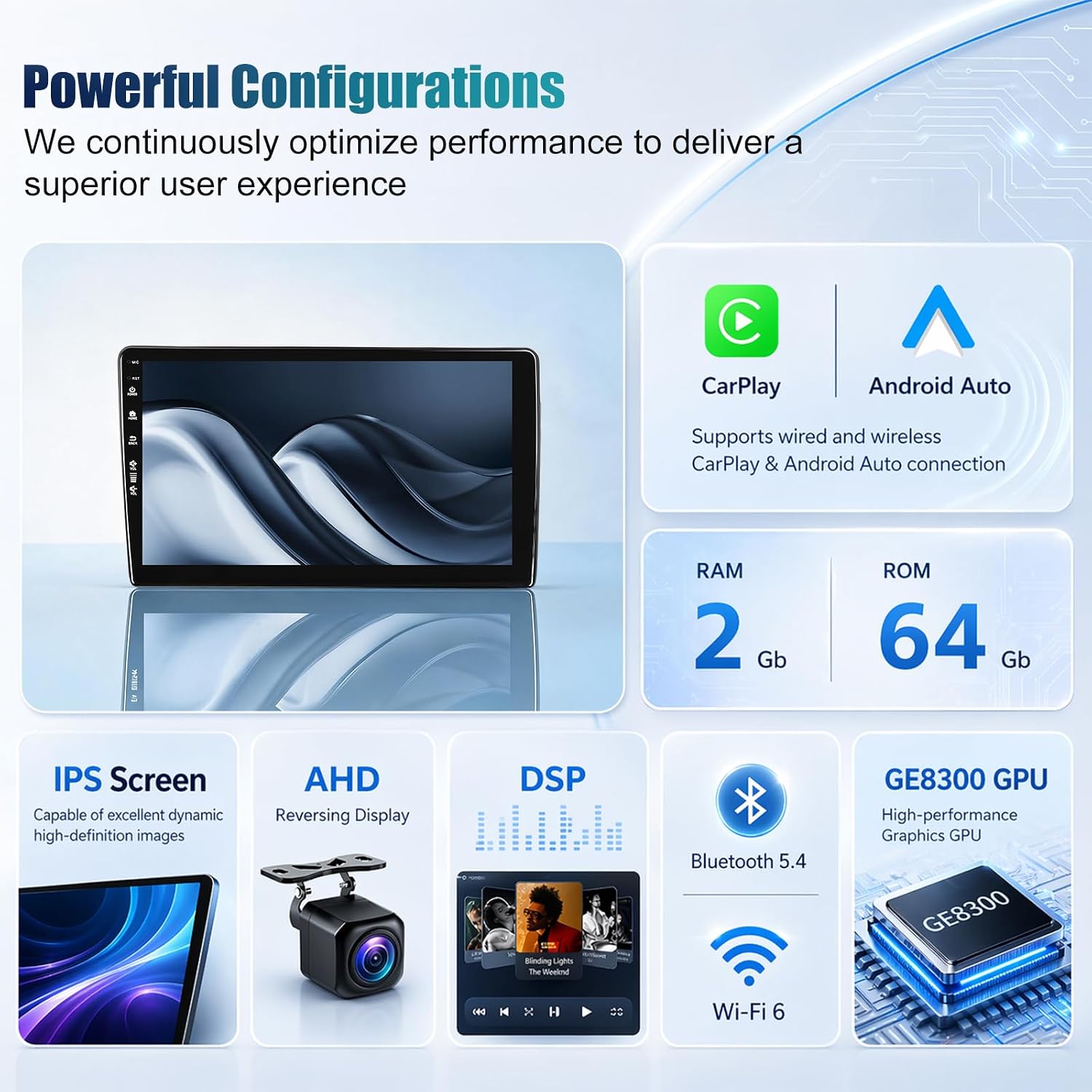 Android 13 Car Stereo for Accord 7 7th 2003-2007 with Wireless Carplay & Android Auto, IPS QLED Touch Screen Head Unit, GPS, Radio, Bluetooth, 5G WiFi, SWC, 1080P HD Back-up Camera (2+64)